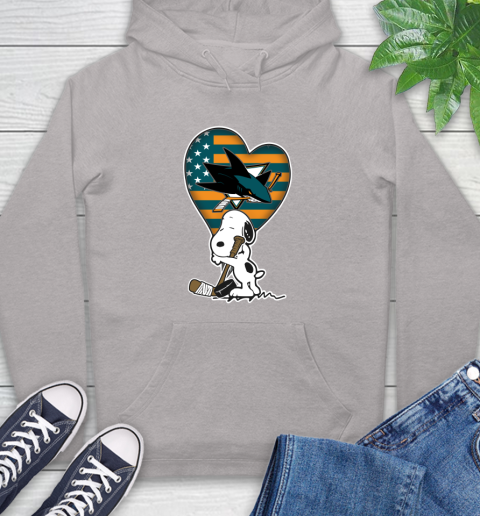 San Jose Sharks NHL Hockey The Peanuts Movie Adorable Snoopy Hoodie 12