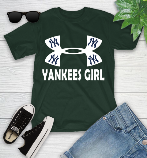 MLB New York Yankees Girl Under Armour Baseball Sports Youth T-Shirt 5