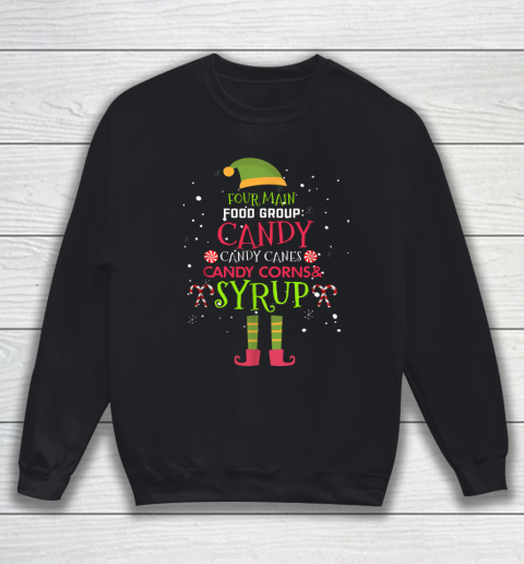 Four Main Food Groups Elf Buddy Christmas Pajama Sweatshirt