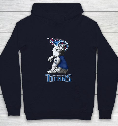 NFL Football My Cat Loves Tennessee Titans Youth Hoodie 3 NFL Football My Cat Loves Tennessee Titans Youth Hoodie - Image 3
