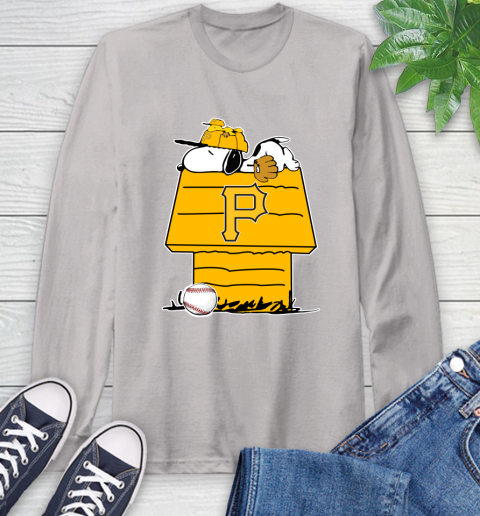 MLB Pittsburgh Pirates Snoopy Woodstock The Peanuts Movie Baseball T Shirt Long Sleeve T-Shirt 12