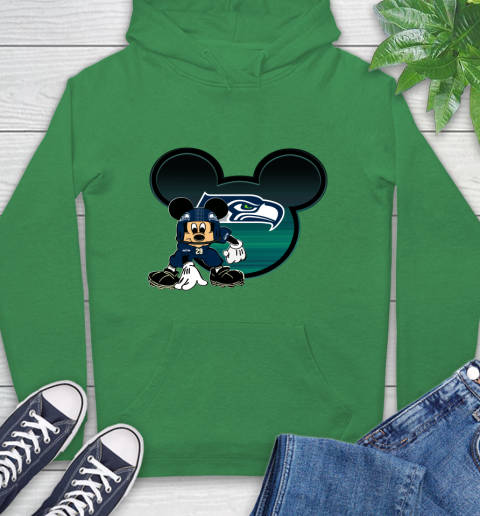 NFL Seattle Seahawks Mickey Mouse Disney Football T Shirt Hoodie - Image 9