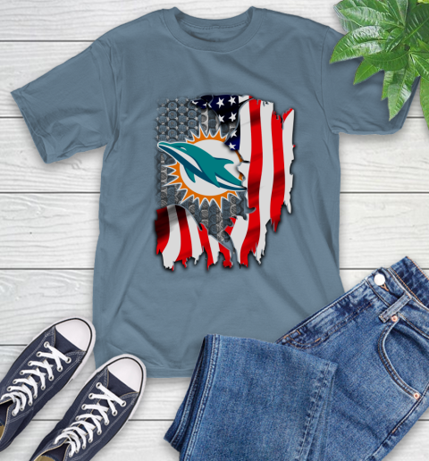 Miami Dolphins NFL Football American Flag T-Shirt 8