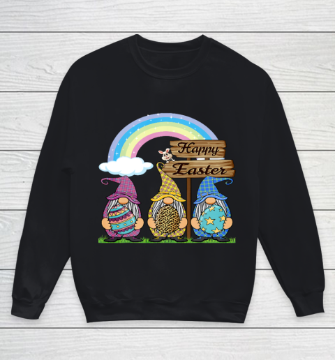 Gnome Easter Shirt Women Leopard Print Easter Egg Teen Girls Youth Sweatshirt