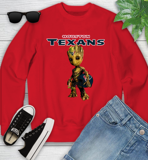 Houston Texans NFL Football Groot Marvel Guardians Of The Galaxy Youth Sweatshirt 9