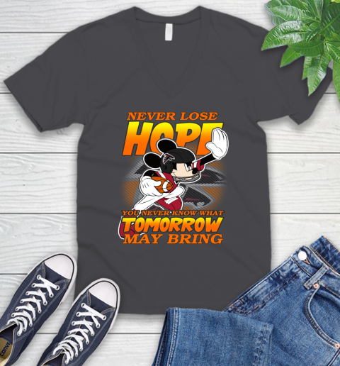 Atlanta Falcons NFL Football Mickey Disney Never Lose Hope (1) V-Neck T-Shirt 4