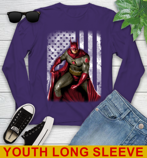 Boston Red Sox MLB Baseball Batman DC American Flag Shirt Youth Long Sleeve 4