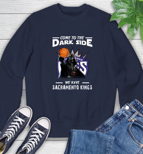 NBA Come To The Dark Side We Have Sacramento Kings Star Wars Darth Vader Basketball Sweatshirt 2