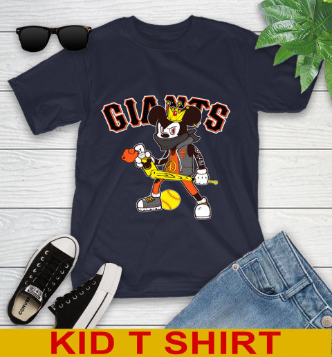 San Francisco Giants MLB Baseball Mickey Peace Sign Sports Youth T-Shirt 3