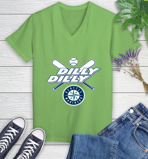 MLB Seattle Mariners Dilly Dilly Baseball Sports Women's V-Neck T-Shirt 11