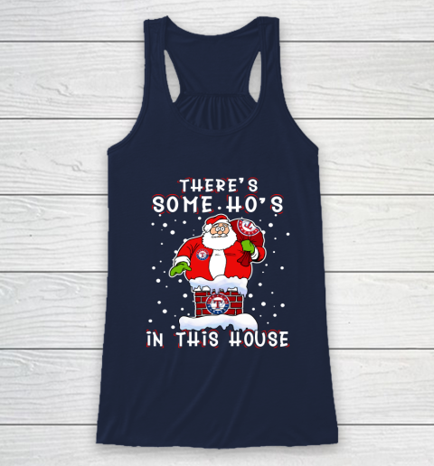 Texas Rangers Christmas There Is Some Hos In This House Santa Stuck In The Chimney MLB Racerback Tank 8