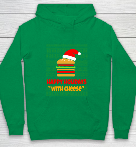 Happy Holidays With Cheese Christmas Ugly Youth Hoodie 4