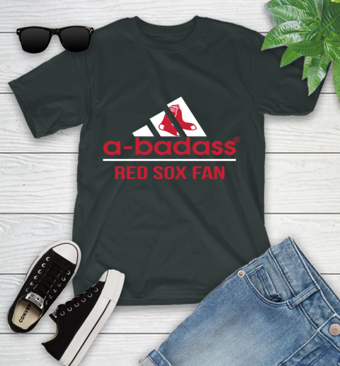 MLB A Badass Boston Red Sox Fan Adidas Baseball Sports Youth T-Shirt 6