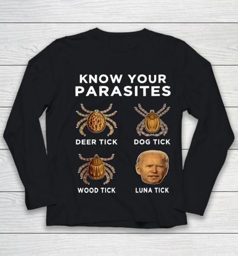 Know Your Parasites Funny Anti Joe Biden Youth Long Sleeve