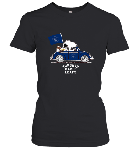 Snoopy And Woodstock Ride The Toronto Mapple Leafs Car NHL Women's T-Shirt