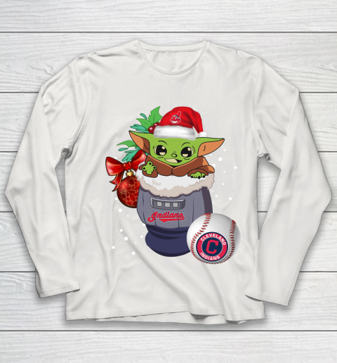 Cleveland Indians Christmas Baby Yoda Star Wars Funny Happy MLB Youth Long Sleeve 11