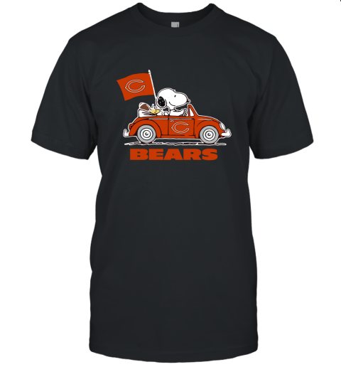 Snoopy And Woodstock Ride The Chicago Bears Car NFL Unisex Jersey Tee