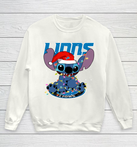 Detroit Lions NFL Football noel stitch Christmas Youth Sweatshirt