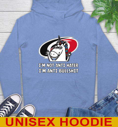 Carolina Hurricanes NHL Hockey Unicorn I'm Not Anti Hater I'm Anti Bullshit Hoodie 11