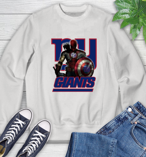 NFL Captain America Thor Spider Man Hawkeye Avengers Endgame Football New York Giants Sweatshirt
