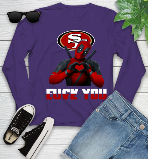 NHL San Francisco 49ers Deadpool Love You Fuck You Football Sports Youth Long Sleeve 4