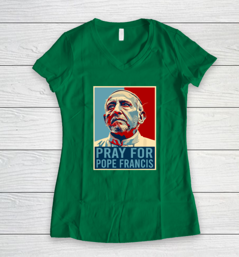 Pray For Pope Francis Women's V-Neck T-Shirt 3