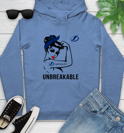 NHL Tampa Bay Lightning Girl Unbreakable Hockey Sports Youth Hoodie 8