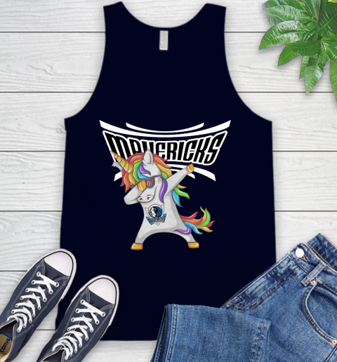 Dallas Mavericks NBA Basketball Funny Unicorn Dabbing Sports Tank Top 3