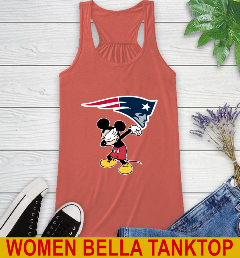 New England Patriots NFL Football Dabbing Mickey Disney Sports Racerback Tank 4