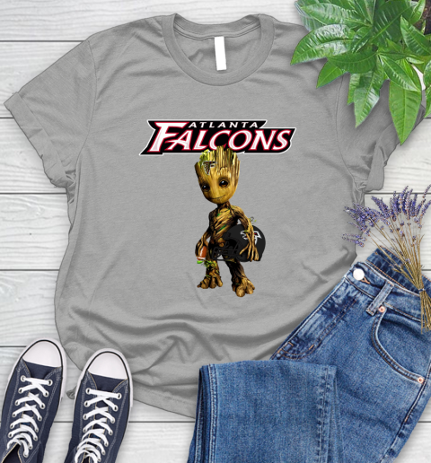 Atlanta Falcons NFL Football Groot Marvel Guardians Of The Galaxy Women's T-Shirt 10