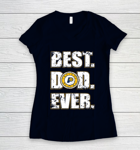 NBA Indiana Pacers Basketball Best Dad Ever Family Shirt Women's V-Neck T-Shirt 2