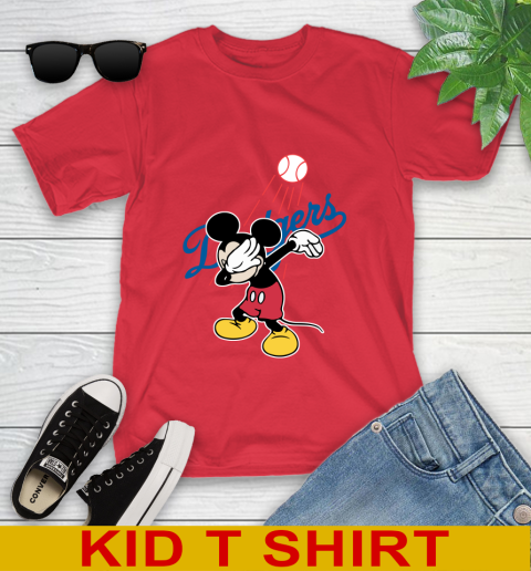 Los Angeles Dodgers MLB Baseball Dabbing Mickey Disney Sports Youth T-Shirt 10