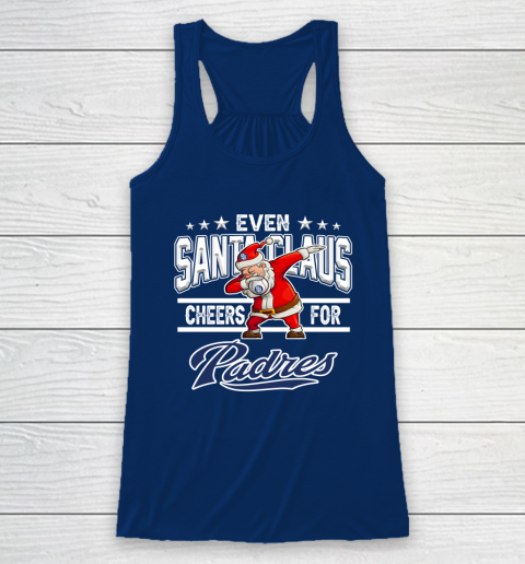 San Diego Padres Even Santa Claus Cheers For Christmas MLB Racerback Tank 6