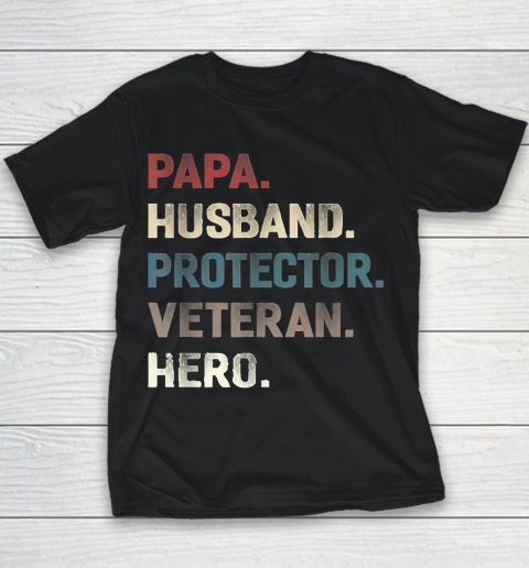 Grandpa Funny Gift Apparel  Papa Husband Protector Veteran Hero Grandpa Youth T-Shirt
