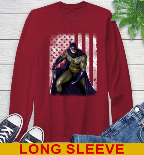 Baltimore Ravens NFL Football Batman DC American Flag Shirt Long Sleeve T-Shirt 9