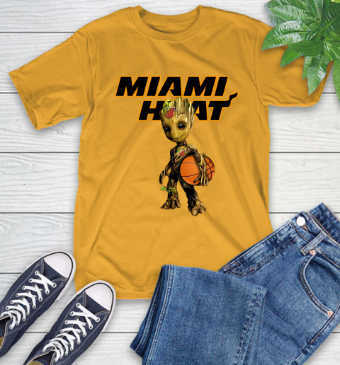 Miami Heat NBA Basketball Groot Marvel Guardians Of The Galaxy T-Shirt 3
