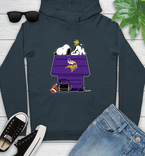 Minnesota Vikings NFL Football Snoopy Woodstock The Peanuts Movie Youth Hoodie 8