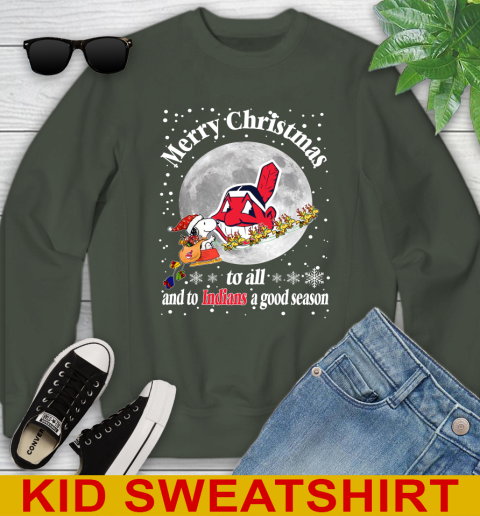 Cleveland Indians Merry Christmas To All And To Indians A Good Season MLB Baseball Sports Youth Sweatshirt 8