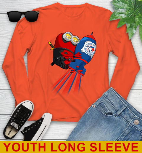 MLB Baseball Toronto Blue Jays Deadpool Minion Marvel Shirt Youth Long Sleeve 3
