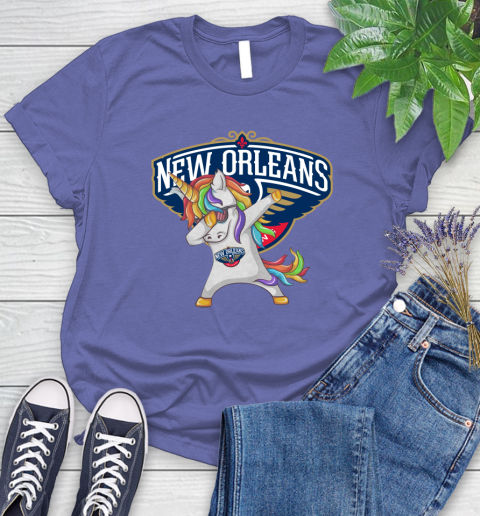 New Orleans Pelicans NBA Basketball Funny Unicorn Dabbing Sports Women's T-Shirt 11