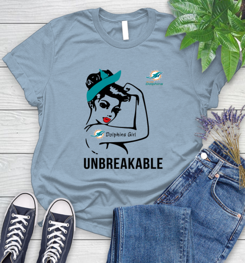 NFL Miami Dolphins Girl Unbreakable Football Sports Women's T-Shirt 6