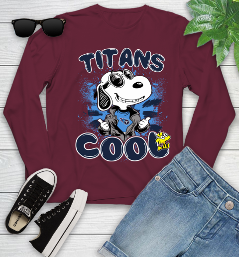 NFL Football Tennessee Titans Cool Snoopy Shirt Youth Long Sleeve 5