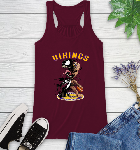 NFL Minnesota Vikings Football Venom Groot Guardians Of The Galaxy Racerback Tank 3