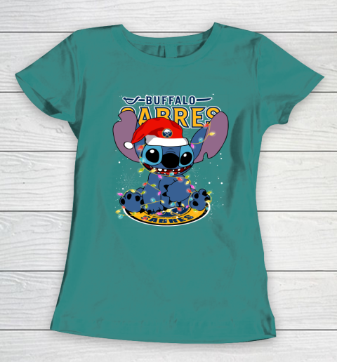 Buffalo Sabres NHL Hockey noel stitch Christmas Women's T-Shirt 10