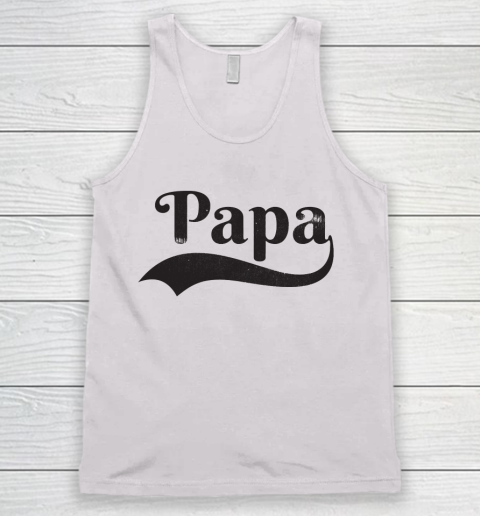 Father's Day Funny Gift Ideas Apparel  Papa Baseball Font Dad Father Tank Top
