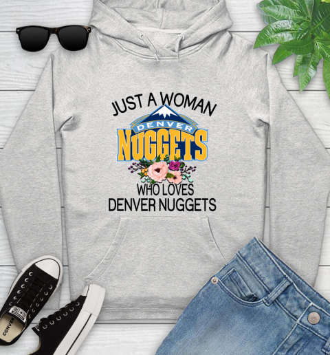 NBA Just A Woman Who Loves Denver Nuggets Basketball Sports Youth Hoodie
