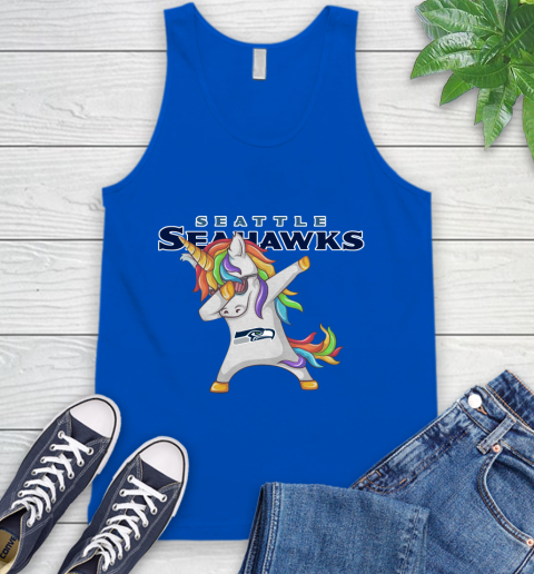 Seattle Seahawks NFL Football Funny Unicorn Dabbing Sports Tank Top 5
