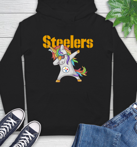 Pittsburgh Steelers NFL Football Funny Unicorn Dabbing Sports Hoodie 2