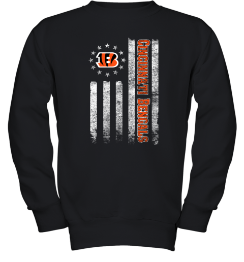 NFL American Flag Football Sports Cincinnati Bengals Youth Sweatshirt