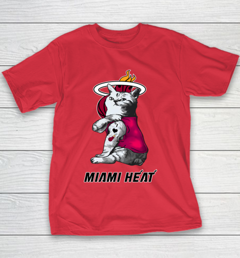 NBA Basketball My Cat Loves Miami Heat Youth T-Shirt 7